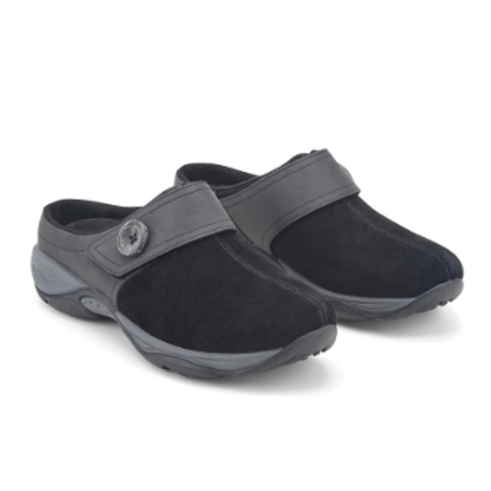 Easy Spirit Women's Edline Slip-On Black Suede Casual Clogs Sz 10M